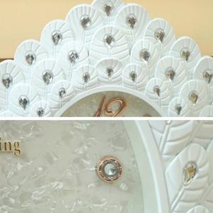 Đồng hồ treo tường đôi chim thiên nga phong thủy Mộc decor