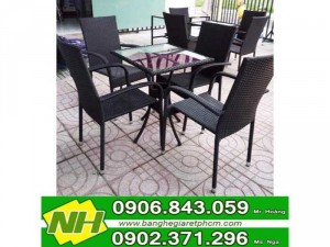 bàn ghế nhựa mây cà phê giá rẻ
