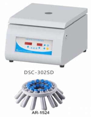 Máy chính DSC-302SD kèm Rotor AR-1524 loại góc nghiêng 45o
+ Tốc độ: 300-4000 v/phút
+ Lực ly tâm tối đa: 2325 RCF
+ Sử dụng 24 ống ly tâm (5-15ml)
+ Phụ kiện đi kèm: adapter gắn ống 5-7ml và ống ly tâm (10-15ml)