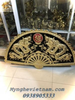 Quạt song long chầu nguyệt chữ phúc