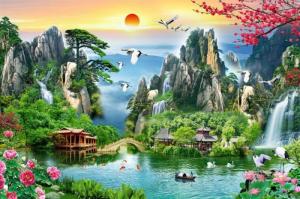 tranh gạch 3d phong cảnh thiên nhiên