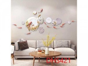 Đồng hồ trang trí điêu khắc phù điêu QUẦN NGƯ HỘI TỤ DHS421