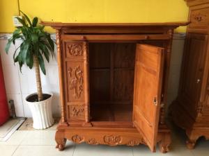 Tủ Thờ Chạm Tam Đa Lắp Ráp 1m27 Nhỏ Gọn