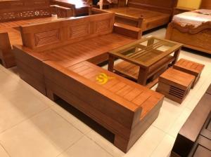 Bộ sofa góc triện gỗ sồi nga 5 món SFG008
