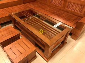 Bộ sofa góc triện gỗ sồi nga 5 món SFG008