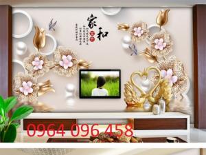 tranh gạch kính 3d phòng khách