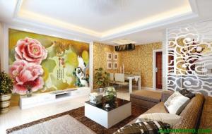 tranh hoa mẫu đơn - gạch tranh 3d