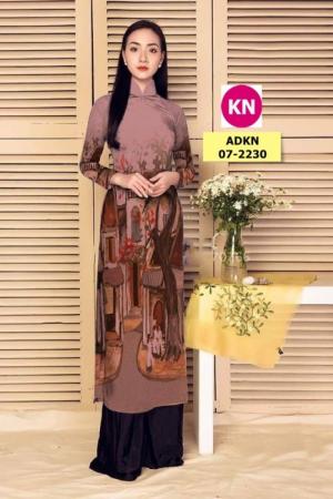 Vải áo dài phong cảnh đẹp 2020 của vải áo dài Kim Ngọc 07-2230