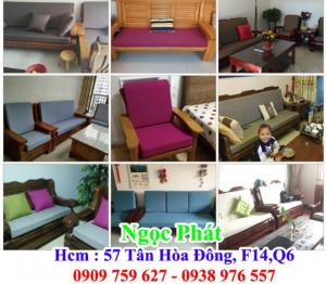Nệm lót ngồi ghế sofa, salon, ghế gỗ. Đệm ngồi bệt các loại. Gối tựa lưng - Ngọc Phát.