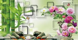 mấu tranh gạch ốp tường phòng khách đẹp HF90