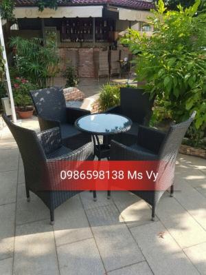 bàn ghế mây cafe xuất khẩu thanh lý gấp