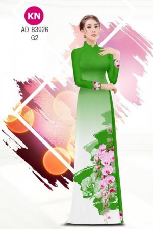 Vải áo dài hoa lan hồ điệp dễ thương của vải áo dài Kim Ngọc ADKN B3926