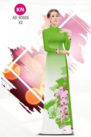 Vải áo dài hoa lan hồ điệp dễ thương của vải áo dài Kim Ngọc ADKN B3926