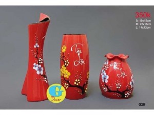 set bộ 3 bình hoa sứ Bát tràng G20