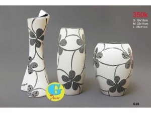 set bộ 3 bình hoa sứ Bát tràng G20