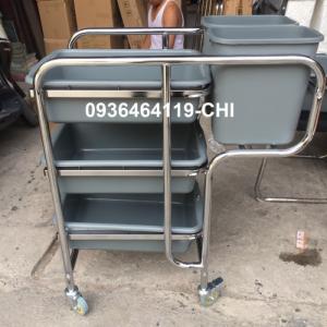 Xe dọn bát đĩa nhà hàng, xe dọn thức ăn thừa, xe đẩy phục vụ giá rẻ