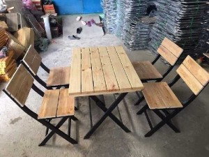 Thanh lý gấp 20 bộ bàn ghế xếp gỗ