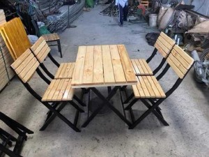 Thanh lý gấp 20 bộ bàn ghế xếp gỗ