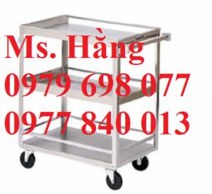 Xe đẩy inox 3 tầng dùng cho bệnh viện, phòng thí nghiệm
