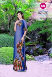 Vải áo dài đẹp in 3D 138