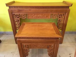 Bộ Bàn Thờ Chạm Hoa Sen Đẹp -Trang Nghiêm