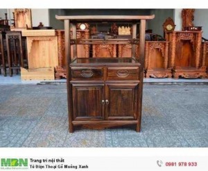 Tủ Điện Thoại Gỗ Muồng Xanh