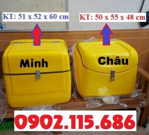 Thùng vận chuyển chất thải nguy hại sau xe máy, thùng thu gom chất thải nguy hại sau xe máy, thùng đựng chất thải nguy hại sau xe máy, thùng chở hàng y tế,