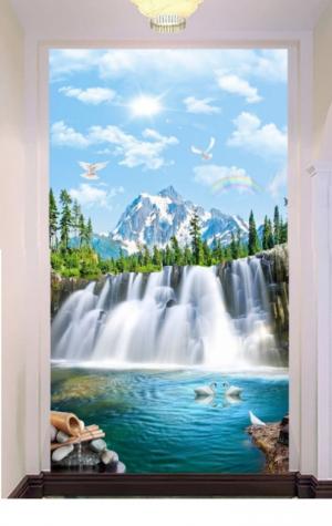 gạch tranh 3d tùng hạc phong thủy LK09