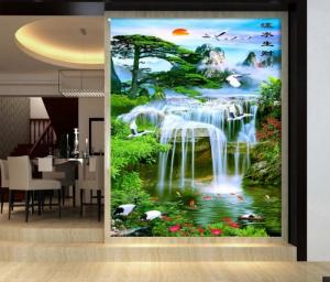 gạch tranh 3d tùng hạc phong thủy LK09
