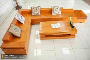 Sofa L Gỗ Gõ Đỏ