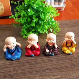 Bộ 04 tượng Tứ Không đeo chuổi size 5cm