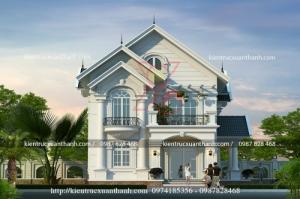 Thiết kế biệt thự 2 tầng tân cổ