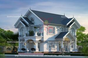 Thiết kế biệt thự 2 tầng tân cổ