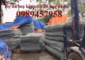 Rọ đá bọc nhựa 2x1x1m, rọ đá mạ kẽm 1x1x1 giá rẻ