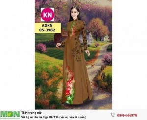 Vải bộ áo dài in đẹp KN7196 (vải áo và vải quần )