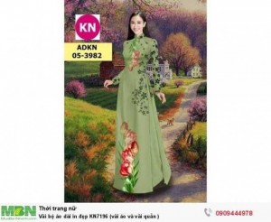Vải bộ áo dài in đẹp KN7196 (vải áo và vải quần )