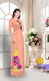 Vải áo dài hoa đẹp TAD527