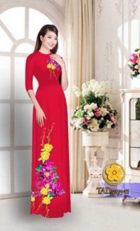Vải áo dài hoa đẹp TAD527