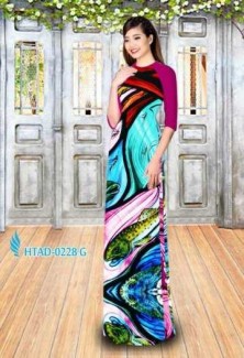 Vải may áo dài hình hoa văn voan mát , mềm, mịn