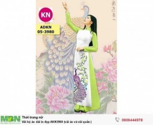Vải bộ áo dài in đẹp AKN3980 (vải áo và vải quần )