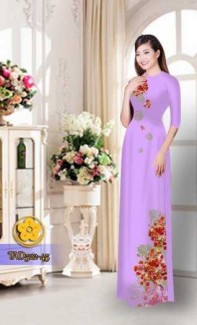 Vải áo dài hoa phượng TAD522