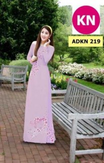 Vải áo dài đẹp in hình trái tim của vải áo dài Kim Ngọc ADKN 219