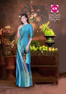 Vải áo dài đẹp in 3D 296
