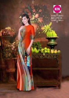 Vải áo dài đẹp in 3D 296