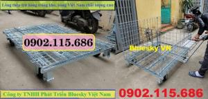 Lồng trữ hàng container,lồng lưới thép,pallet lưới giá rẻ,lồng thép chứa hàng trong kho,