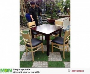 Bộ bàn ghế gỗ ca bin cafe trà My