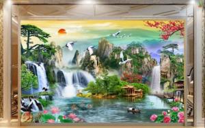 tranh gạch 3d cảnh sơn thủy