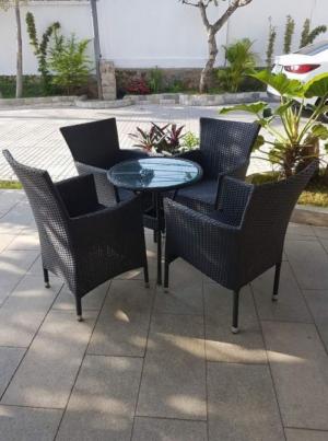 bàn ghế cafe mây nhựa hàng xuất khẩu rớt công giá tốt