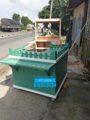 Quầy bar pha chế gỗ màu xanh 02