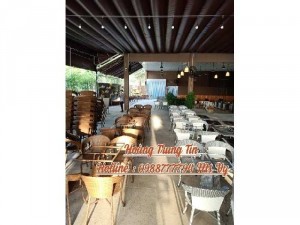 Bàn ghế nhựa giả mây trực tiếp sản xuất